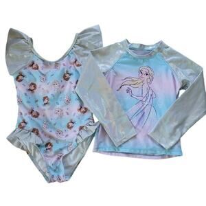 Disney Frozen One-piece Swimsuit + Rashguard